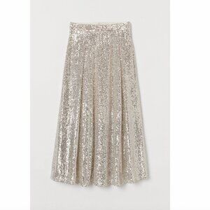 H&M Champagne Sequins Skirt  - Size 34 (6)